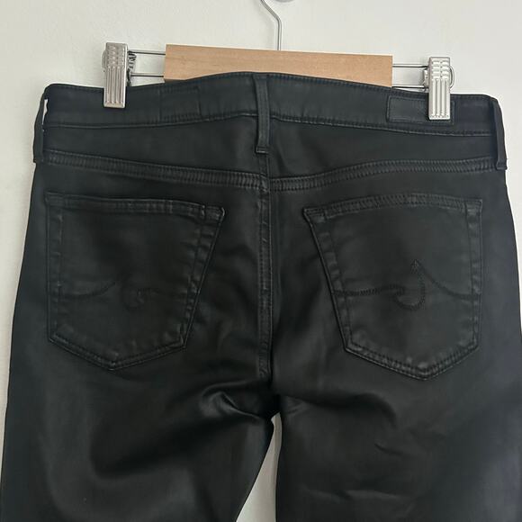 AG Adriano Goldschmied  The Zip-Up Ankle Coated Leggings Black Jeans 27 NWOT - Picture 6 of 9
